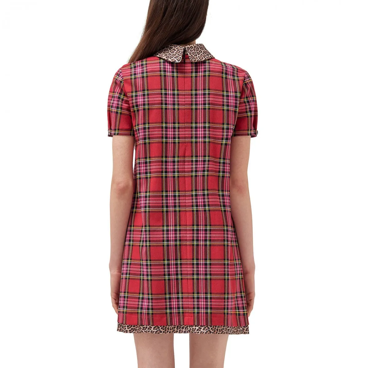 Abito In Tartan Con Dettagli Animalier