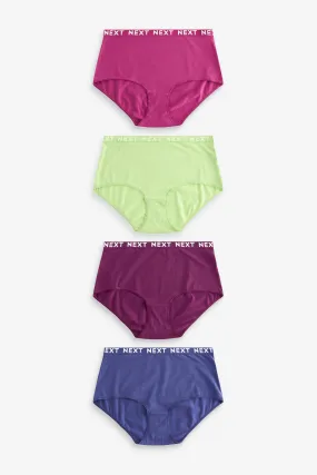 Cotton Rich Logo Knickers 4 Pack    