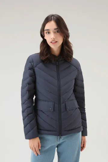 Giacca corta imbottita con trapuntatura chevron                                                                                 