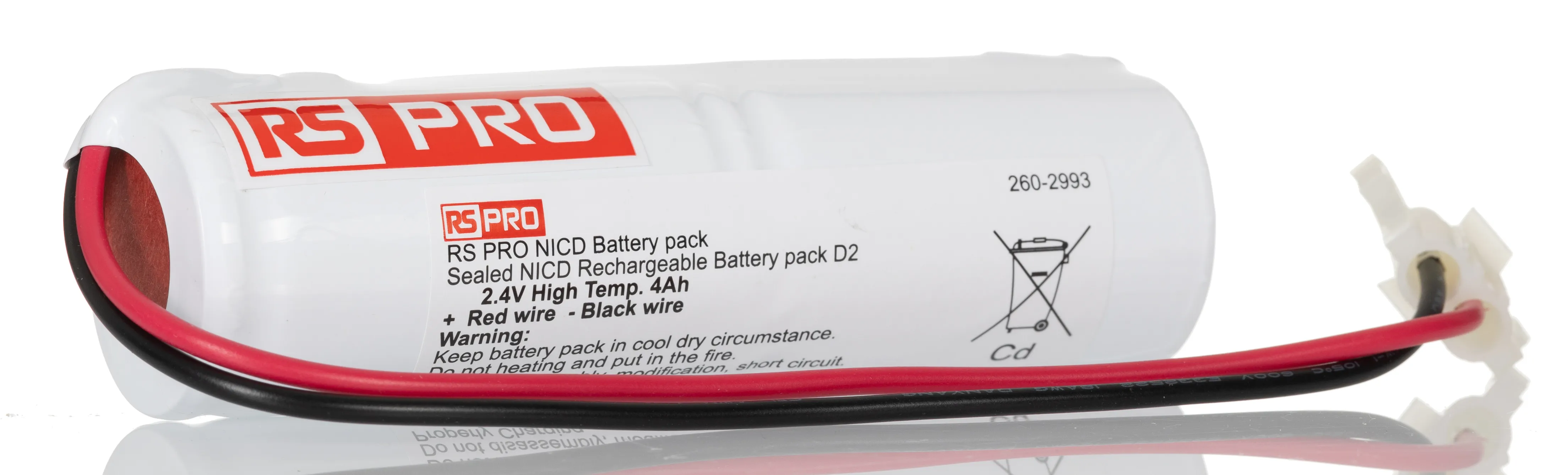 Pacco batterie ricaricabile RS PRO, formato D, 2 celle, 2.4V, 4Ah, NiCd
