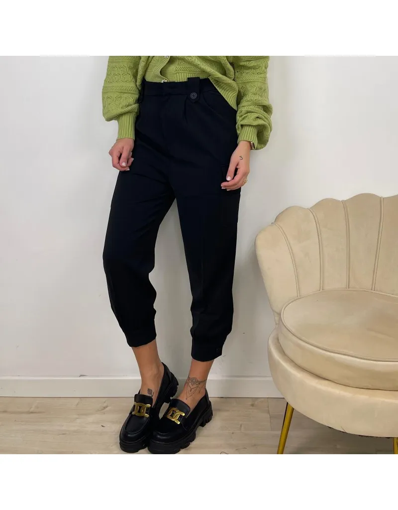 PANTALONI CARGO NERO