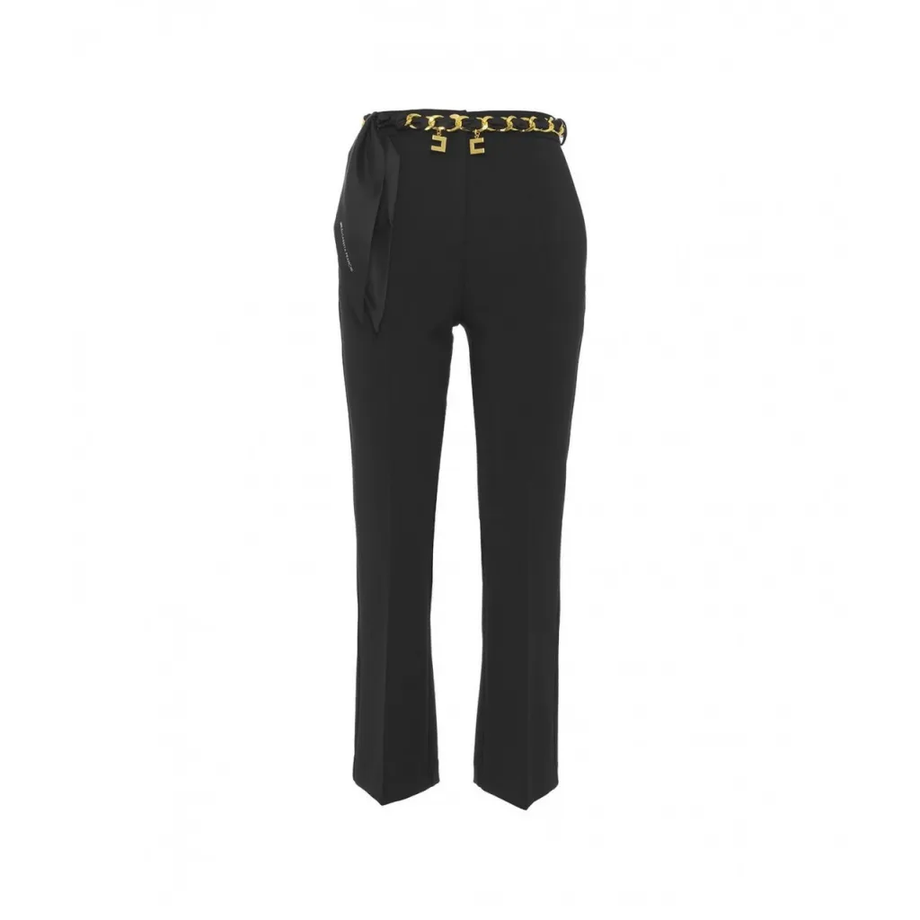 Pantaloni con dettagli di cintura nero