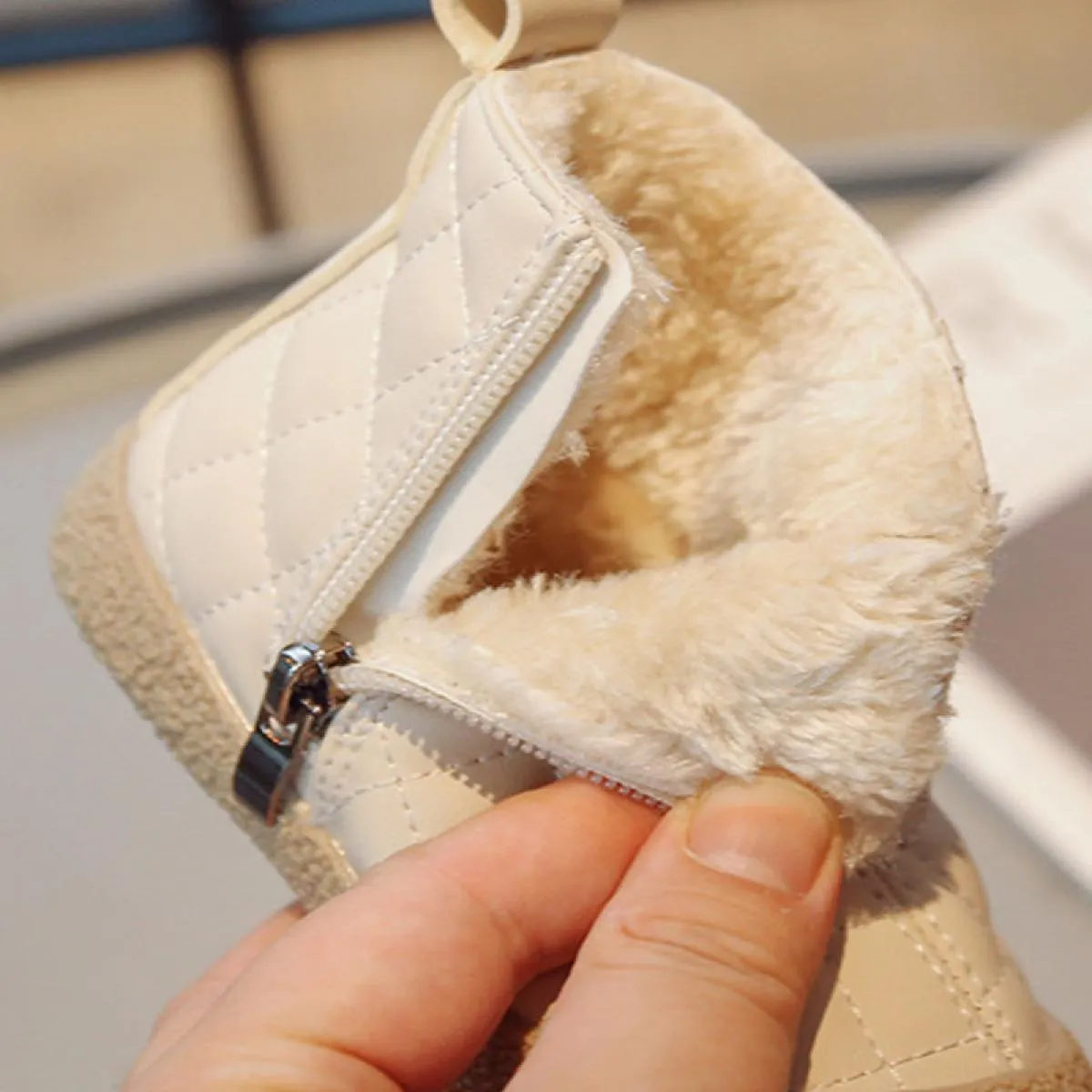 Scarpe invernali alte stile inglese per bambini Stivali eleganti in pelle scozzese per bambini Stivali da neve per ragazzi caldi