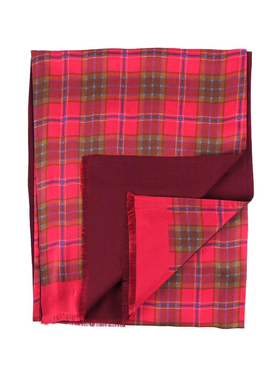 Sciarpa doppiata 100% seta VORTE2 Rosso/Rosso Scuro 
