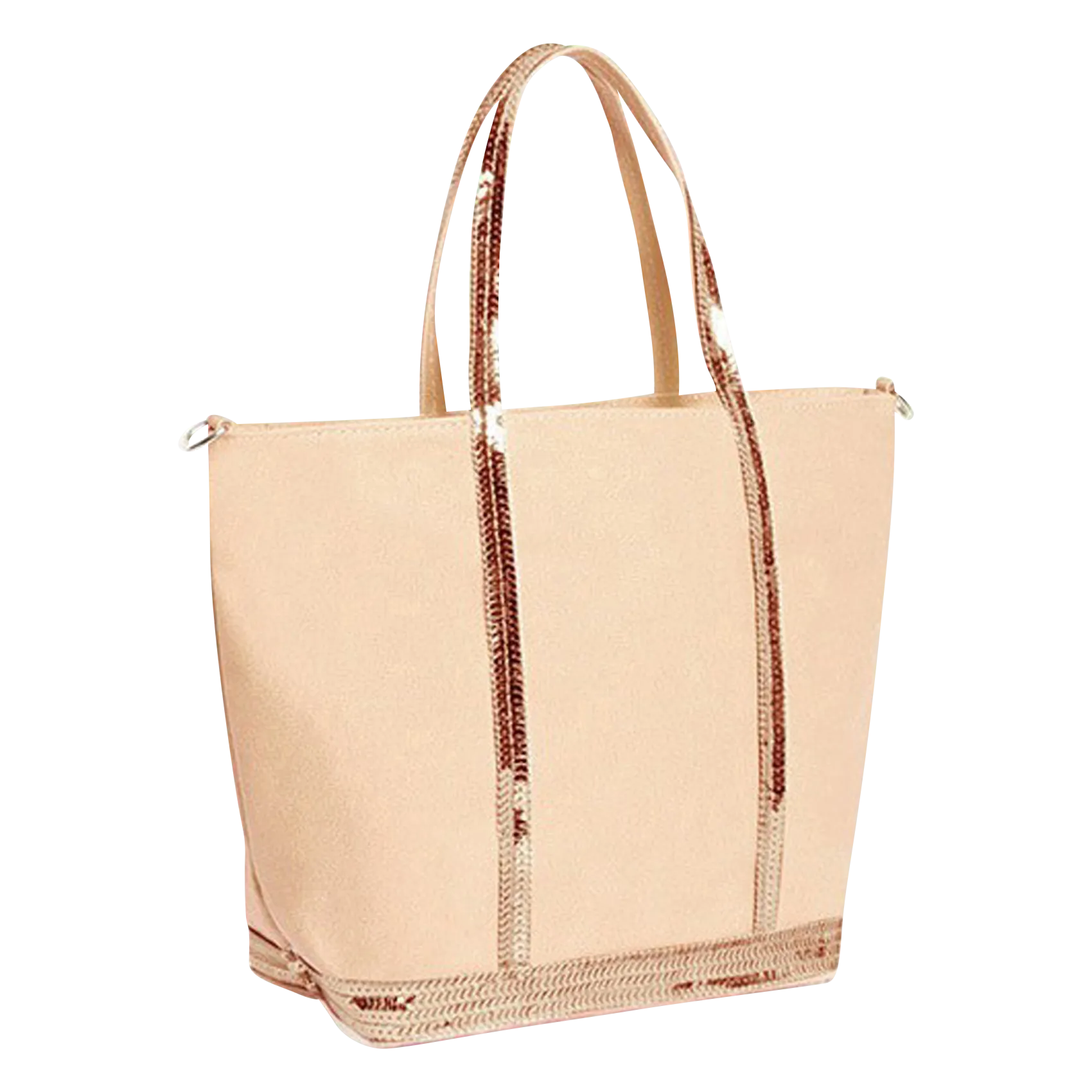  VANESSA BRUNO   Mini shopping bag in cotone con paillettes | Beige